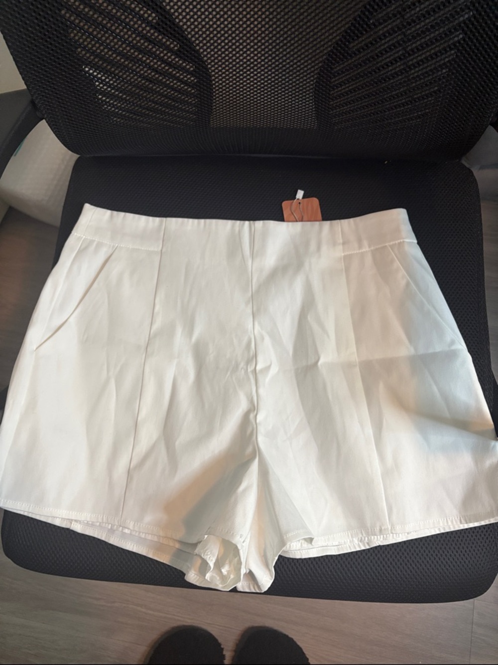 SHEIN White High-Waist Tailored Shorts